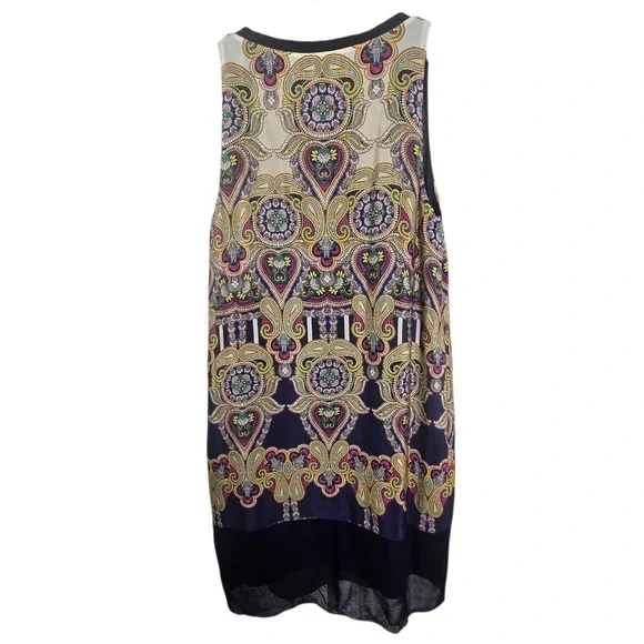 Leifsdottir Anthropologie Silk Paisley Shift Dress 10 Sleeveless Boho Women's - Picture 4 of 11